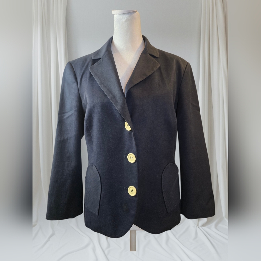 Moschino Black Blazer with Gold Accents